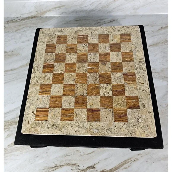Handmade Marble Chess Set Brown chess Board & Pieces storage box Christmas gift - Picture 16 of 16